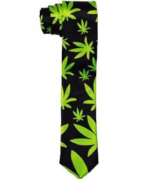 36 Bulk Marijuana Patterned Slim Tie