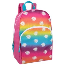 24 Bulk 15 Inch Character Rainbow Daisy Backpacks