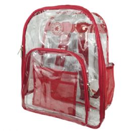 20 Bulk Deluxe 17" See Through Clear 0.5mm Pvc Backpack