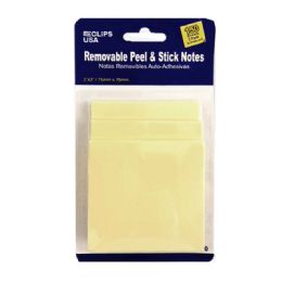 48 Bulk Eclips Sticky Notes 3 Pk Yellow Color Blistered Card
