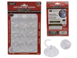 96 Bulk 12-Piece Set Suction Cup Hooks In White