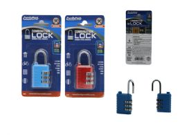 72 Bulk Combination Padlock In Red And Blue