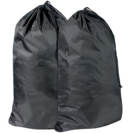 100 Bulk Wholesale Drawstring Laundry Bag 2-Pack - Black