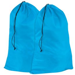 100 Bulk Wholesale Drawstring Laundry Bag 2-Pack - Blue