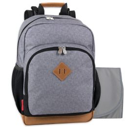 12 Bulk FisheR-Price Fastfinder Multipocket Diaper Bag Backpack - Gray Weave Pattern