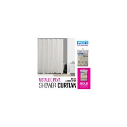 12 Bulk 70 X 72" Peva Printed Metallic Shower Curtain (gold W Froste