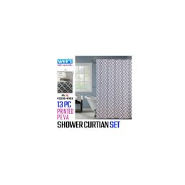 12 Bulk 13pc Set 70 X 72" Printed Peva Curtain (hwn11153-1 W 12 Meta