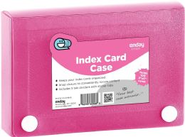 144 Bulk 3" X 5" Index Card Case Holds 5 Tab Dividers Pink