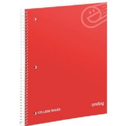 36 Bulk Spiral Notebook 1-Subject C/r 70 Ct., Red