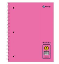 36 Bulk Spiral Notebook 3-Subject W/r 120 Ct., Pink