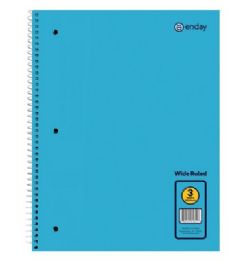 36 Bulk Spiral Notebook 3-Subject W/r 120 Ct., Blue