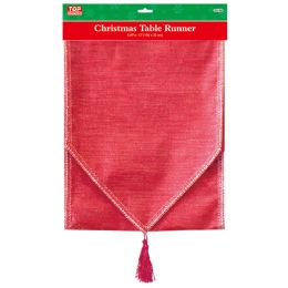 12 Bulk Christmas Table Runner Red Plain