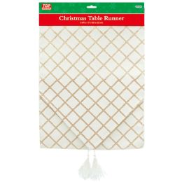 12 Bulk 12 Christmas Table RunnerWhitegold
