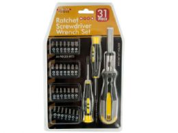 12 Bulk 31-Piece Ratchet Screwdriver Wrench Set
