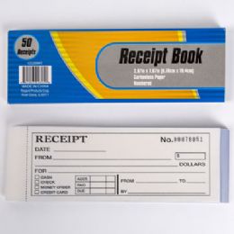 48 Bulk Receipt Book Numbered 50ct 2.67 X 7.67in Carbonless Paper Perforated