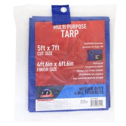 38 Bulk Tarp 4.6x6.6 Blue 4mil Weather Resistant In Pdq