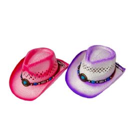 12 Bulk Youth Cowboy Hat [pink/purple] Turquoise Hat Band