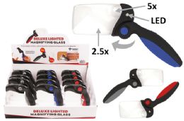 12 Bulk Deluxe Lightened Magnifying Glass