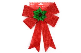 24 Bulk Christmas Glitter Bow