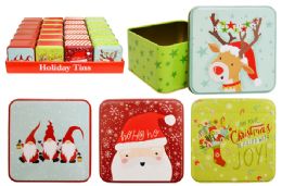 24 Bulk Christmas Square Tin Bucket