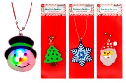 24 Bulk Christmas Light Up Necklace