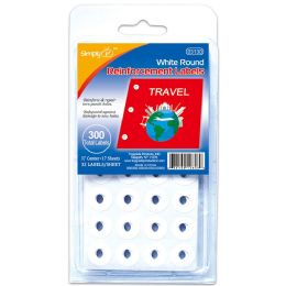 24 Bulk White Round Reinforcement Labels