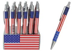 24 Bulk Usa Flag Ballpoint Pen