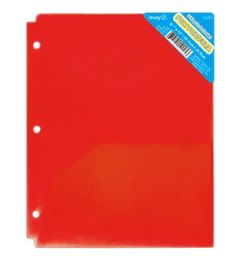 48 Bulk 2-Pocket Poly Portfolio 3 Hole Translucent Colors