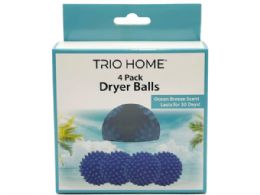 12 Bulk Trio Home Four Pack Dryer Balls With Ocean Scent