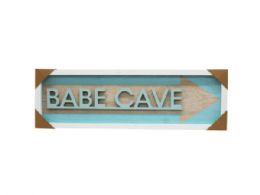 12 Bulk 26 In X 8 In Mdf Framed 3d Wall Sign Babe Cave In Light Blue
