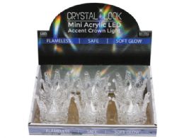 60 Bulk 2.5 In Crystal Mini Acrylic Led Crown Decorative Liht