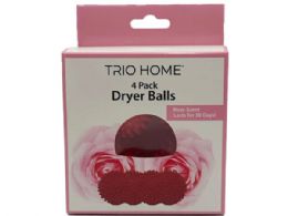 12 Bulk Trio Home Four Pack Dryer Balls With Rose Scent