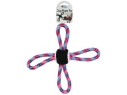 36 Bulk 11 In 4-Way Rope Dog Pull With Tennis Ball Center