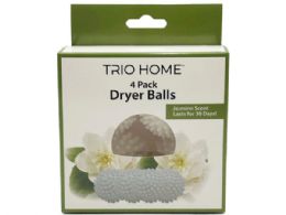 12 Bulk Trio Home Four Pack Dryer Balls With Jasmine Scent