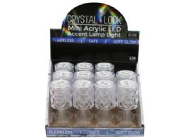 60 Bulk 4.75 In Crystal Mini Acrylic Led Accent Lamp Light