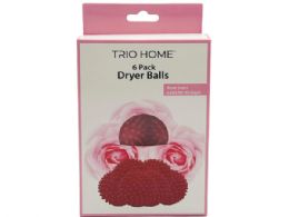 12 Bulk Trio Home Six Pack Dryer Balls With Rose Scent