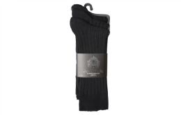 120 Bulk Men's Ribbed Dress Sock In Black