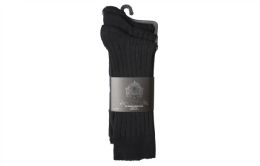 60 Bulk Men's Ribbed Dress Sock In Black
