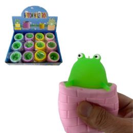 12 Bulk Squeeze/pop - Up Frog In A Well Toy