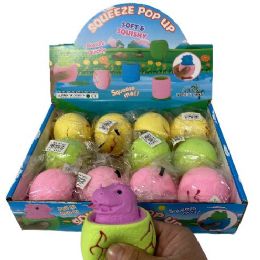 12 Bulk Squeeze/pop - Up Dinosaur In An Egg Toy