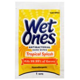 24 Bulk Wet Ones Singles Tropical Splash Antibacterial Wipe