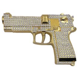 36 Bulk Golden Rhinestone Beretta Gun Belt Buckle