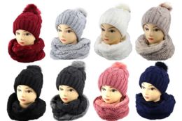 36 Bulk Sherpa Beanies & Scarf Set