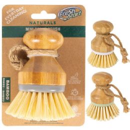 48 Bulk Fresh Start Bamboo Mini Scrub Brush