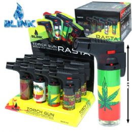 144 Bulk Blink 4.5in Torch Lighter Theme Rasta