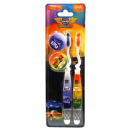 24 Bulk Toothbrush 2PK W/ 2 Caps Car