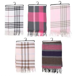 48 Bulk Thermaxxx Ladie's Scarf Plaid Stripes HD