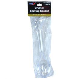 48 Bulk VW 4pc Clear Plastic Serving Spoons