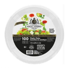 4 Bulk Ideal Dining Plastic Plate 10in White 100CT