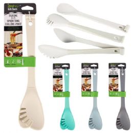 48 Bulk Ideal Kitchen Slicone 3in1 Tong Spoon